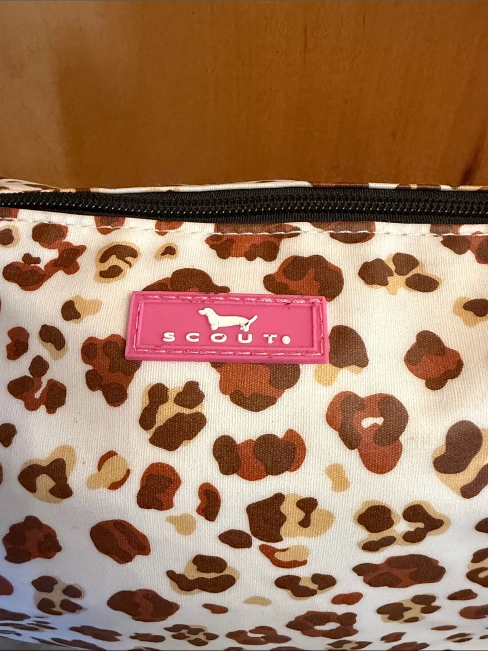 SCOUT Packin' Heat makeup bag in leopard 🐆 print pattern